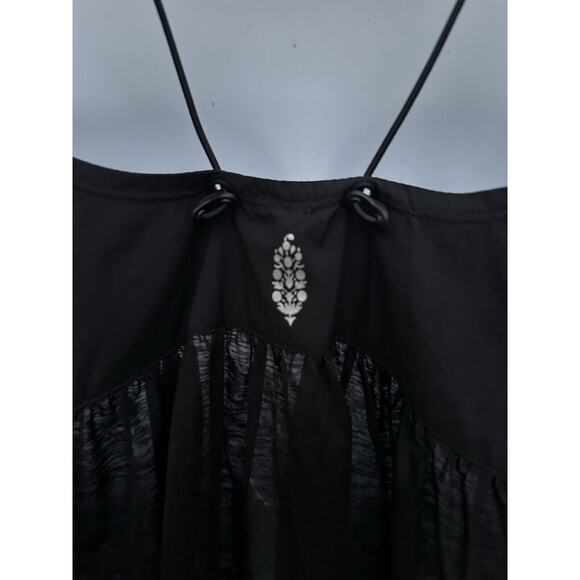 Free People Movement Black Catch Me Drift Tank Top XS Small Semi Sheer OB126447 - Picture 11 of 16